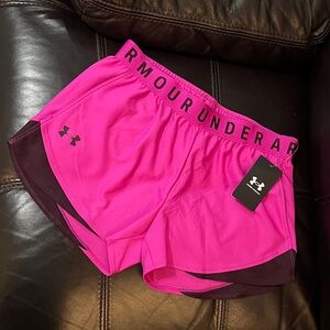 Under Armour Play Up Training Shorts Hot Pink